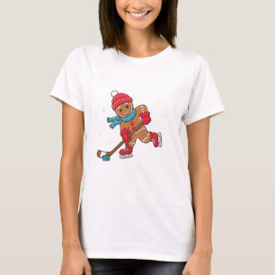 Hockeyspeler Funny Christmas Gebruinde Man T-shirt