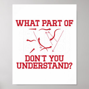 Hockeyspeler Funny Rink Diagram Jeugd IJshockey Poster