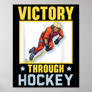Hockeyspeler Hockeystick Sportliefhebber Puck Poster