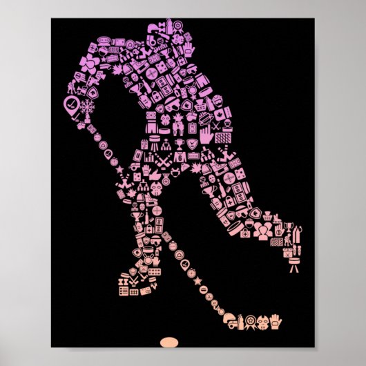 Hockeyspeler Icoon Hockeyspeler Uitrusting _ Meisj Poster (Voorkant)