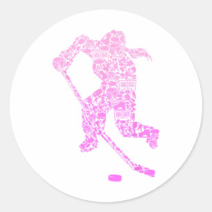 Hockeyspeler IJshockey Jeugd Meisjes Vrouwen Kinde Ronde Sticker