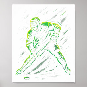 Hockeyspeler - IJshockeyatleet Sporten Poster