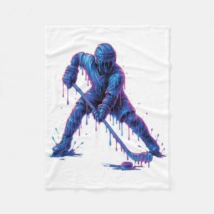 Hockeyspeler Ijsje Drip Grafisch Jeugd Mannen Vrou Fleece Deken