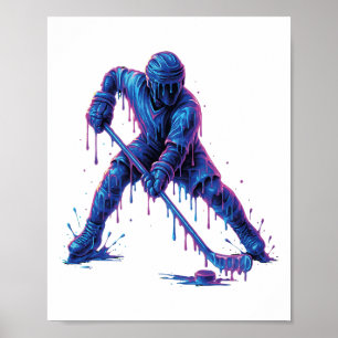 Hockeyspeler Ijsje Drip Grafisch Jeugd Mannen Vrou Poster