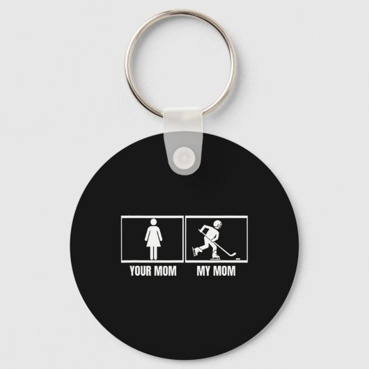 Hockeyspeler jouw moeder mijn moeder dochter zoon sleutelhanger (Voorkant)