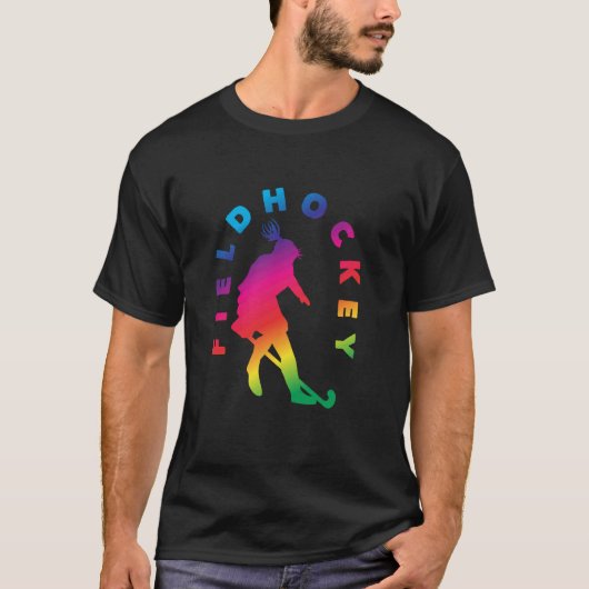 Hockeyspeler Levendige Silhouet T-shirt (Voorkant)