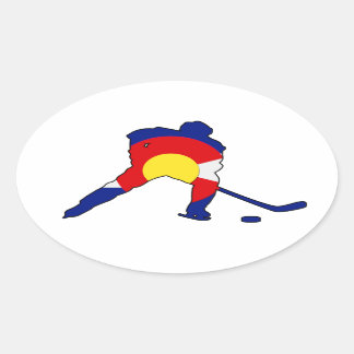 Hockeyspeler met Colorado Pride Ovale Sticker