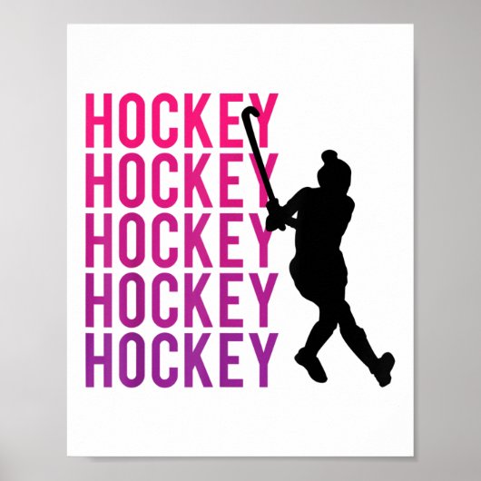 Hockeyspeler met hockeystick_3 poster (Voorkant)