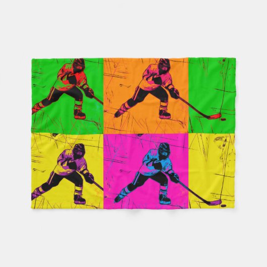 Hockeyspeler met stick   fleece deken (Voorkant (Horizontaal))