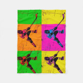 Hockeyspeler met stick   fleece deken (Voorkant)