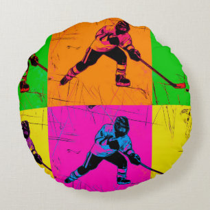 Hockeyspeler met stickhandling rond kussen