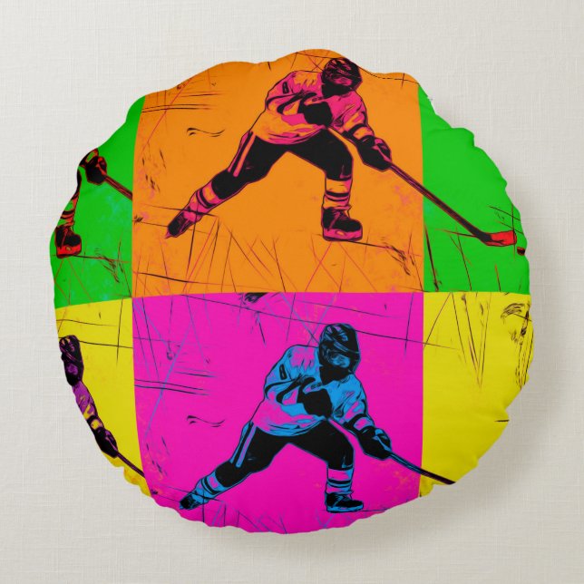 Hockeyspeler met stickhandling   rond kussen (Achterkant)