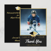 Hockeyspeler Modern Foto afstudeerklas van Bedankkaart (Voorkant / Achterkant)