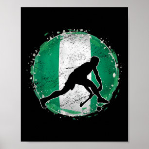 Hockeyspeler Nigeria Nigeria Vlag Nigeria Poster