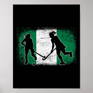 Hockeyspeler Nigeria Nigeria Vlag Nigeria Poster