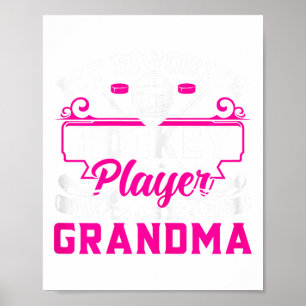 Hockeyspeler oma grappig ijshockey oma motief poster