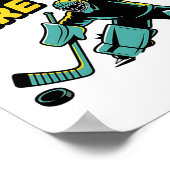 Hockeyspeler Puck Strafbox Hockey Doelman Poster (Hoek)
