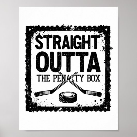 Hockeyspeler Rechtdoor Uit De Straf Poster (Voorkant)