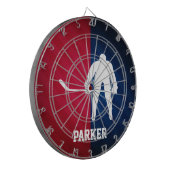 Hockeyspeler; Rood, Wit en Blauw Dartbord (Voorkant Links)