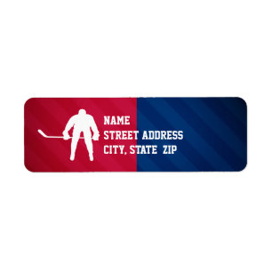 Hockeyspeler; Rood, Wit en Blauw Etiket