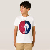 Hockeyspeler; Rood, Wit en Blauw T-shirt (Voorkant volledig)