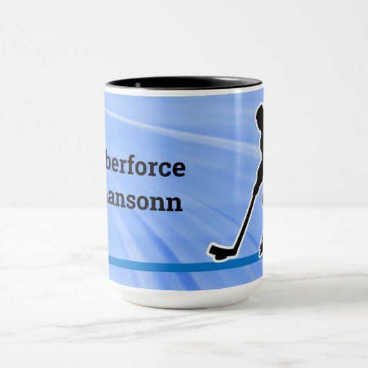 Hockeyspeler Silhouette2 personaliseren Mok (Midden)