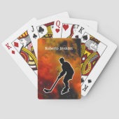 Hockeyspeler Silhouette #2 kleurrijk Personalisere Pokerkaarten (Achterkant)