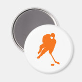 Hockeyspeler sinaasappel magneet (Voorkant / Achterkant)