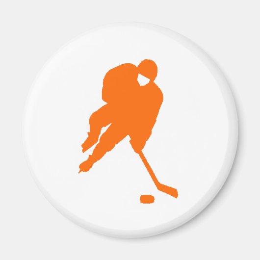 Hockeyspeler sinaasappel magneet (Voorkant)