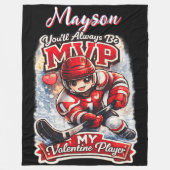 Hockeyspeler Valentijnsdag grootste fan van ijshoc Fleece Deken (Voorkant)