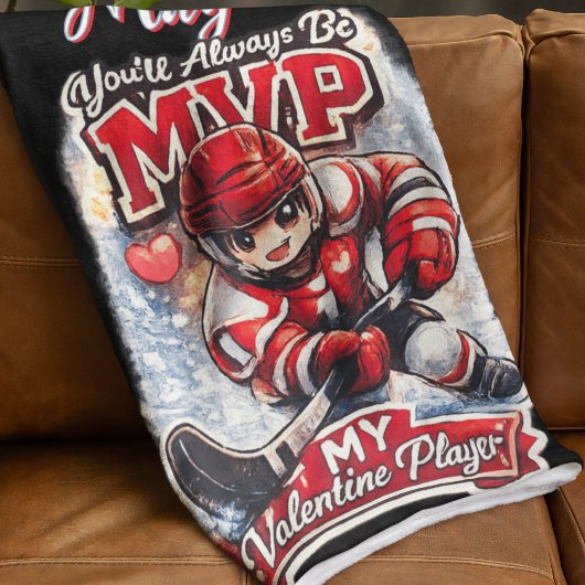 Hockeyspeler Valentijnsdag grootste fan van ijshoc Fleece Deken