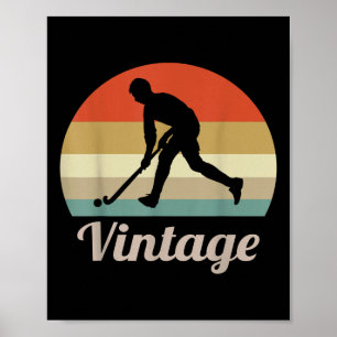 Hockeyspeler Vintage Retro Stijl Pret Sporten Poster