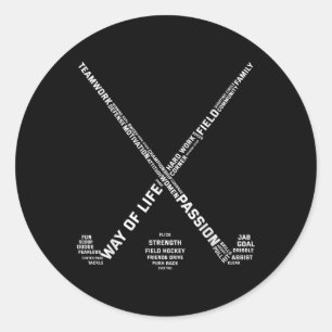 Hockeyspeler Woorden Hockeystick Hockeyteam Ronde Sticker