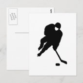 hockeyspeler zwart briefkaart (Voorkant / Achterkant)
