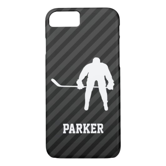 Hockeyspeler; Zwart & Donkergrijze strepen Case-Mate iPhone Case (Achterkant)