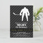 Hockeyspeler; Zwart & Donkergrijze strepen Kaart (Staand voorkant)