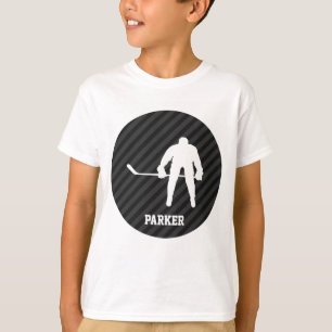 Hockeyspeler; Zwart & Donkergrijze strepen T-shirt