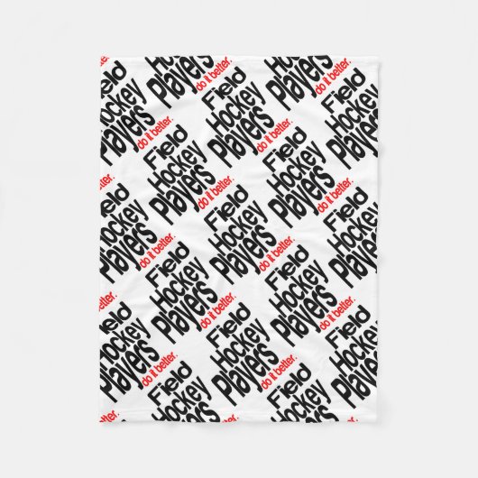 Hockeyspelers doen het beter fleece deken (Voorkant)