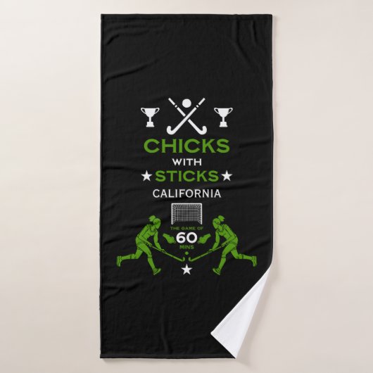 Hockeysport voor vrouwen badhanddoek (Badhanddoek)