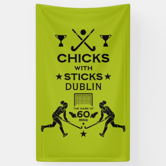 Hockeysport voor vrouwen spandoek (Verticaal)
