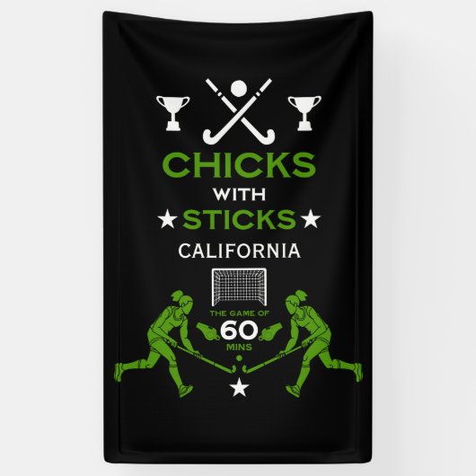 Hockeysport voor vrouwen spandoek (Verticaal)