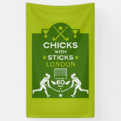 Hockeysport voor vrouwen spandoek (Verticaal)