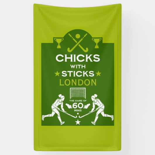 Hockeysport voor vrouwen spandoek (Verticaal)