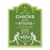 Hockeysport voor vrouwen sticker (Voorkant)