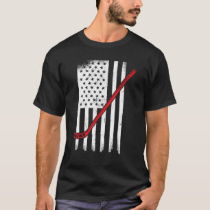 Hockeystick VS Vlag Hockey USA Vlag IJshockey T-shirt