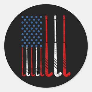 Hockeysticks Amerikaanse vlag Ronde Sticker