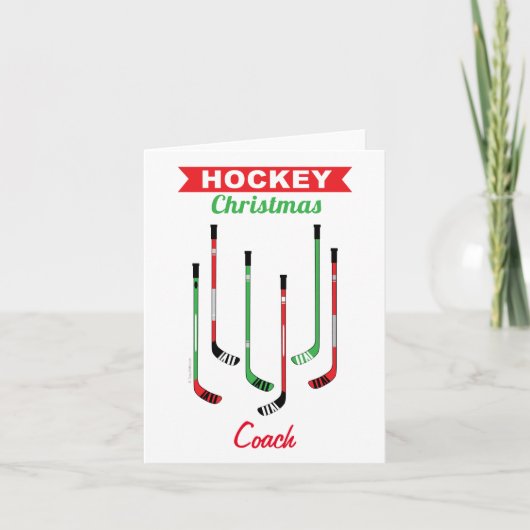 Hockeysticks Coach Kerstkaart Feestdagen Kaart (Voorkant)