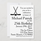 Hockeysticks en puck verjaardagsfeestje kaart (Voorkant)