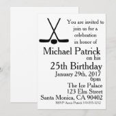 Hockeysticks en puck verjaardagsfeestje kaart (Voorkant / Achterkant)