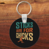 Hockeysticks Zijn Voor Meisjes Sleutelhanger (Voorkant)
